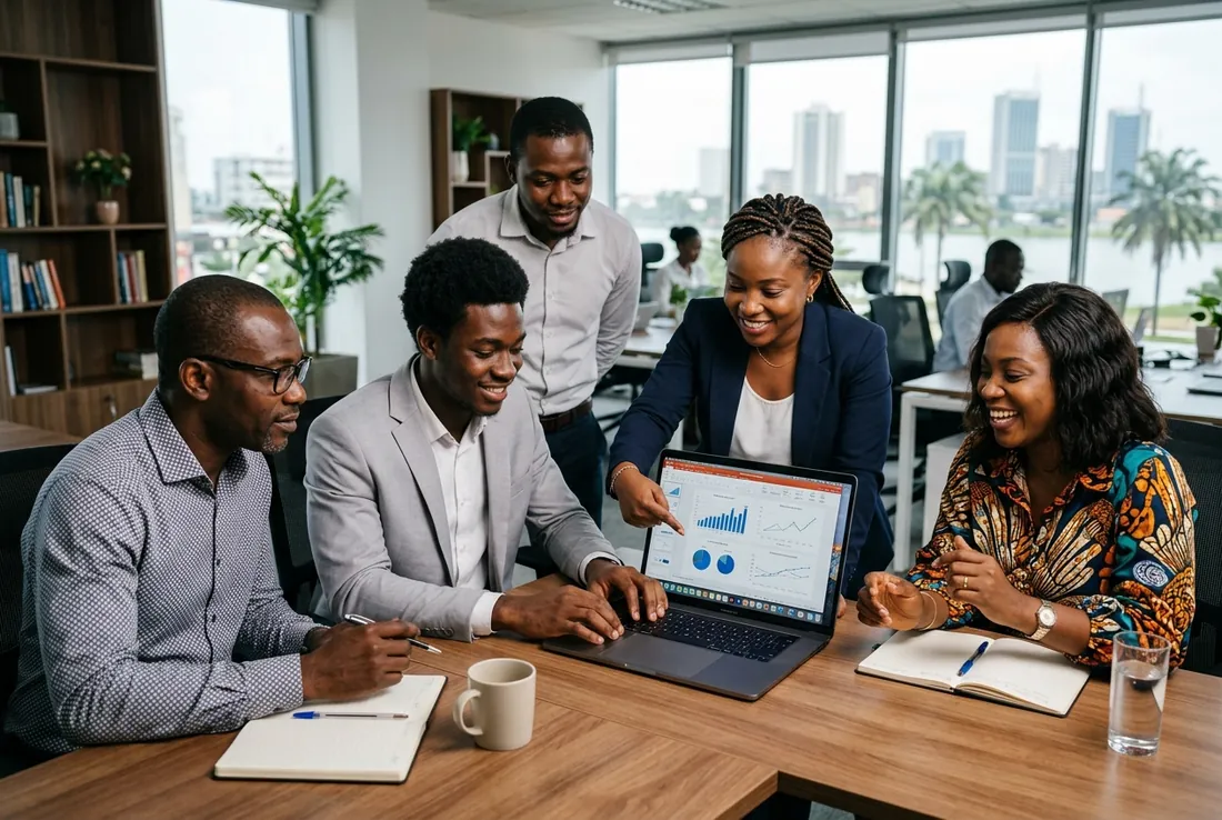 Ivorian business team managing customer collections with KeyBS Pay