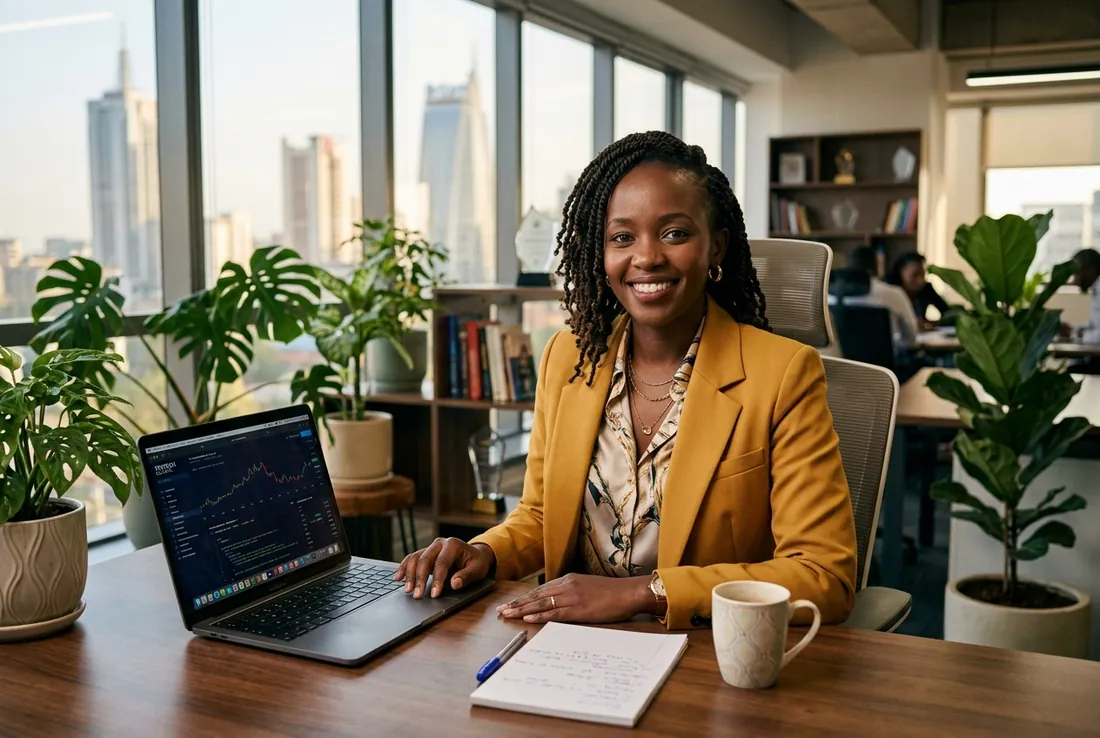 Kenyan business owner accepting customer payments with KeyBS Pay in Nairobi and Mombasa