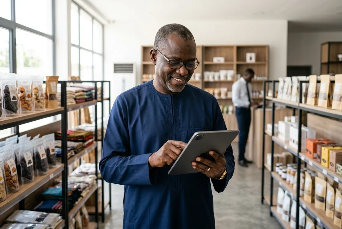 Senegalese business managing operations and payments in Dakar